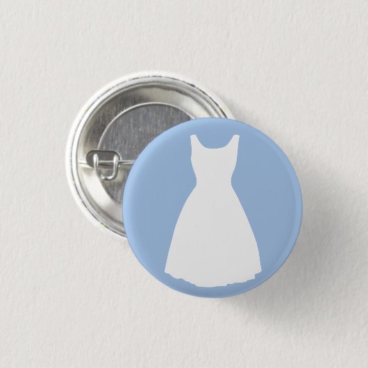 White dress on Light Blue Button (Voorkant /achterkant)