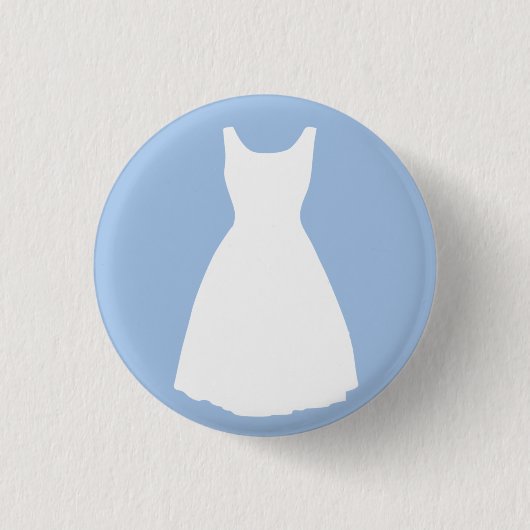 White dress on Light Blue Button (Voorkant)