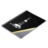 White Drilling Silhouette op zwart en metaal Notitieboek (Linkerzijde)