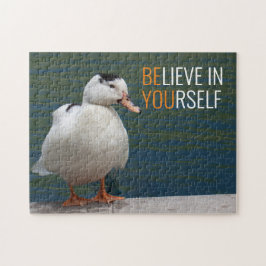 White Duck Believe in Yourself Jigzaag Puzzle Legpuzzel