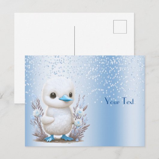 White Duck Blue Floral Briefkaart (Voorkant / Achterkant)