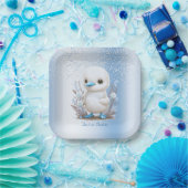 White Duck Blue Floral Paper Bord (Feest)