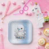 White Duck Blue Floral Paper Bord (Feest)