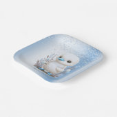 White Duck Blue Floral Paper Bord (Gebogen)