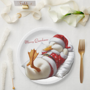 White Duck Christmas Party Papieren Borden Bordje