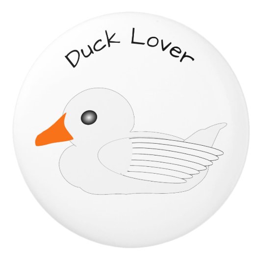 White Duck Design Personalised Keramische Knop (Voorkant)