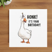 White Duck - Happy Birthday  Greeting  card