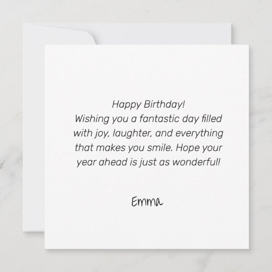 White Duck - Happy Birthday  Greeting  card (Achterkant)