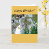 White Duck in Yellow Daffodils Kaart (Gele Bloem)