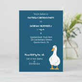 White Duck Navy Blue Birthday Party Kaart (Staand voorkant)