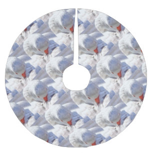 White Duck Preening Art Kerstboom Rok