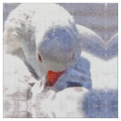 White Duck Preening Art Stof (Close Up)