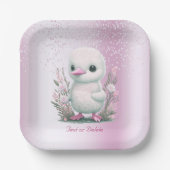 White Duck Roze Floral Paper Bord (Voorkant)