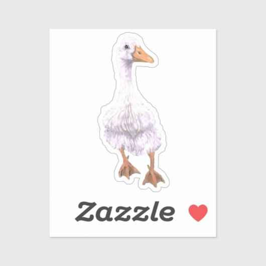 White Duck Vinyl Sticker (Vel)