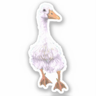 White Duck Vinyl Sticker