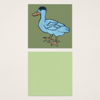 White duck with black head vierkante visitekaartjes