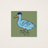 White duck with black head vierkante visitekaartjes (Voorkant)