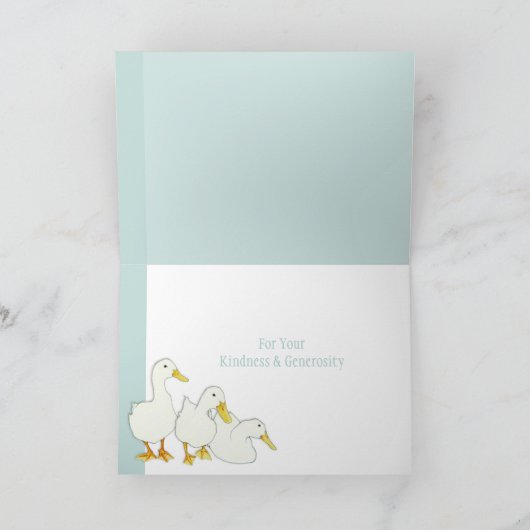 White Ducks stippen Bedankt Card (Binnen)