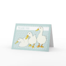 White Ducks stippen Bedankt Card