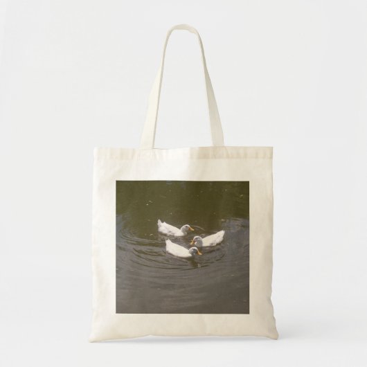 White Ducks Swimming Bag Tote Bag (Voorkant)