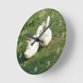 White Ducks Wall Clock Ronde Klok (Hoek)