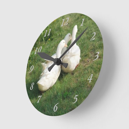 White Ducks Wall Clock Ronde Klok (Hoek)