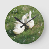 White Ducks Wall Clock Ronde Klok (Voorkant)
