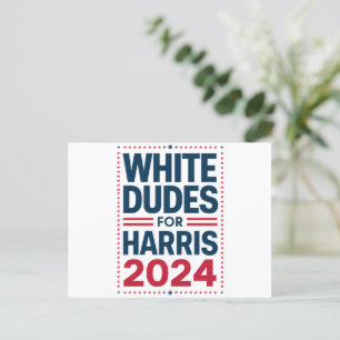 White Dudes voor Harris-2024 Briefkaart