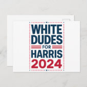White Dudes voor Harris-2024 Briefkaart (Voorkant / Achterkant)