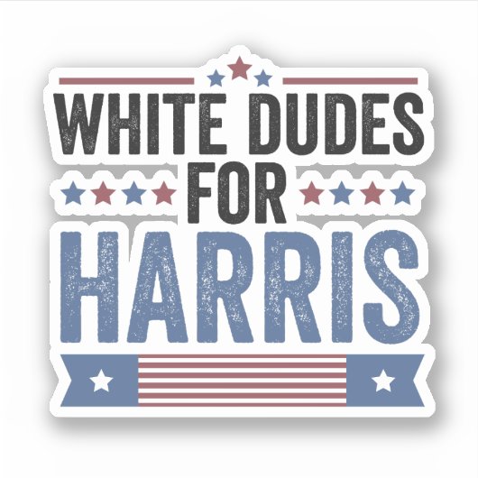 White Dudes voor Harris 2024 Sticker (Voorkant)