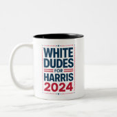 White Dudes voor Harris-2024 Tweekleurige Koffiemok (Links)