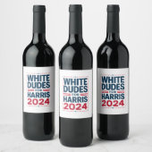 White Dudes voor Harris-2024 Wijn Etiket (Flessen)