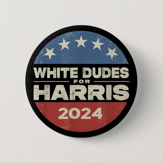 White Dudes voor Harris Kamala 2024 Ronde Button 5,7 Cm (Voorkant)