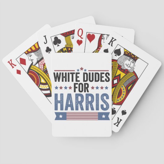 White Dudes voor Harris Support President Kamala Pokerkaarten (Achterkant)