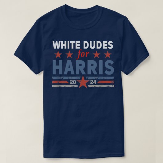 White Dudes voor Kamala 2 T-shirt (Design voorkant)