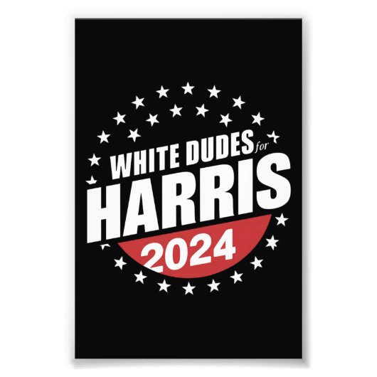 White Dudes voor Kamala Harris 2024 Foto Afdruk (Voorkant)