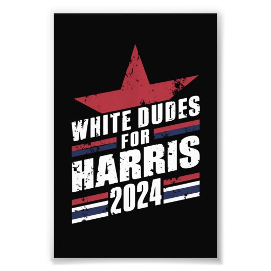 White Dudes voor Kamala Harris 2024 Foto Afdruk (Voorkant)