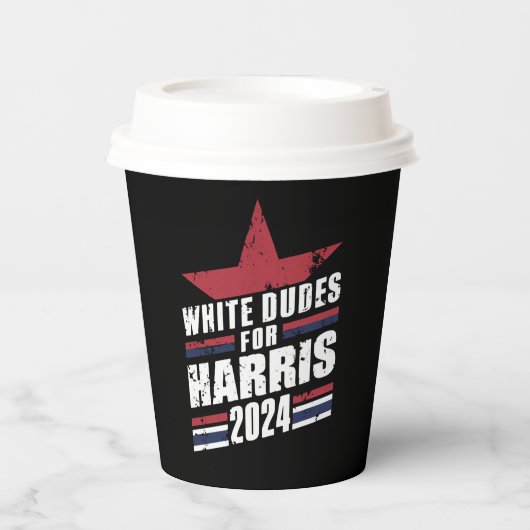 White Dudes voor Kamala Harris 2024 Papieren Bekers (Voorkant)