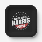 White Dudes voor Kamala Harris 2024 Papieren Bordje (Voorkant)