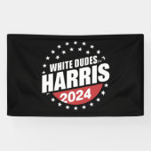 White Dudes voor Kamala Harris 2024 Spandoek (Horizontaal)