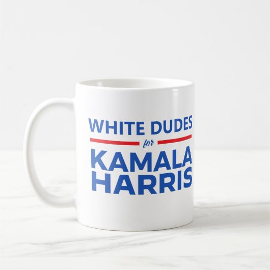 White Dudes voor Kamala Harris Koffiemok (Links)