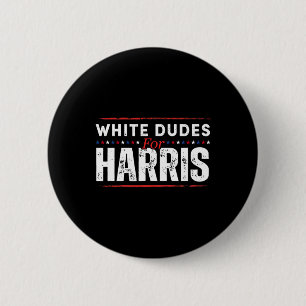 White Dudes voor Kamala Harris Mannen Ronde Button 5,7 Cm