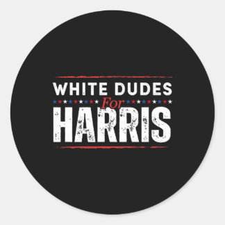 White Dudes voor Kamala Harris Mannen Ronde Sticker