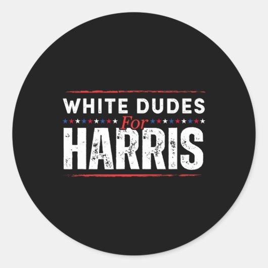 White Dudes voor Kamala Harris Mannen Ronde Sticker (Voorkant)