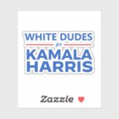 White Dudes voor Kamala Harris Sticker (Vel)