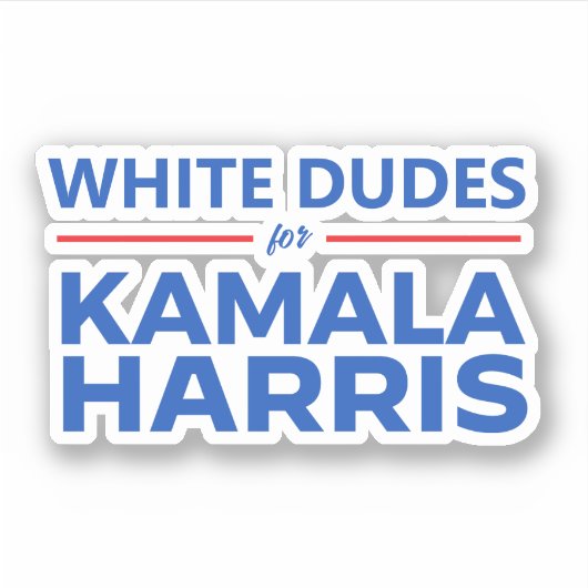 White Dudes voor Kamala Harris Sticker (Voorkant)