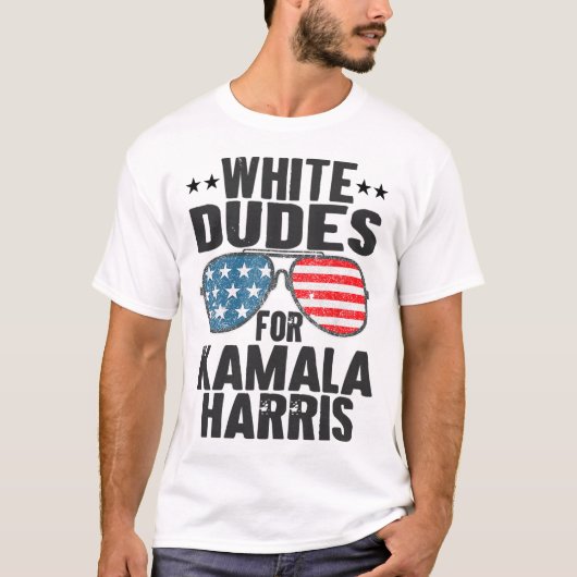 White Dudes voor Kamala Harris Sungles USA T-shirt (Voorkant)