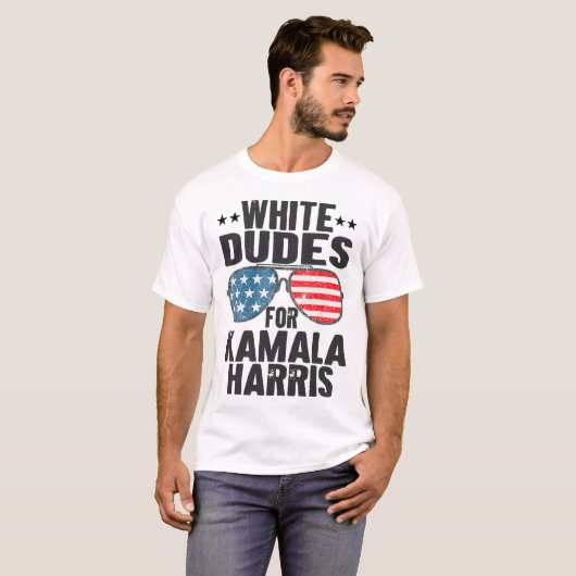 White Dudes voor Kamala Harris Sungles USA T-shirt (Voorkant volledig)