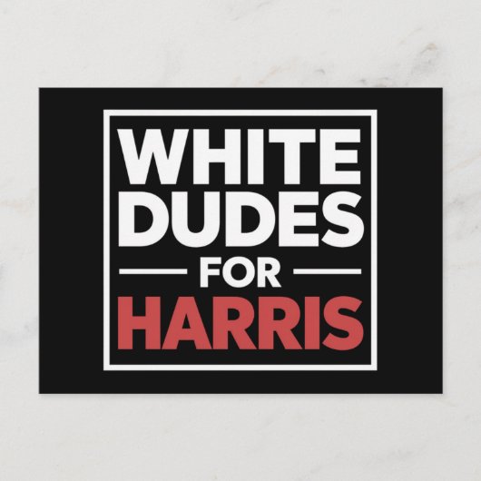White Dudes voor Kamala-Harris voor President 2024 Briefkaart (Voorkant)