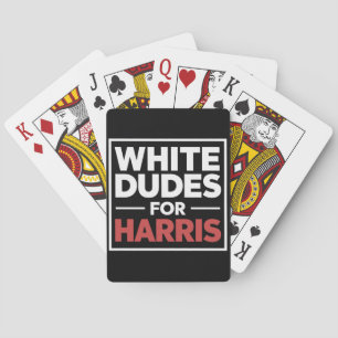 White Dudes voor Kamala-Harris voor President 2024 Pokerkaarten